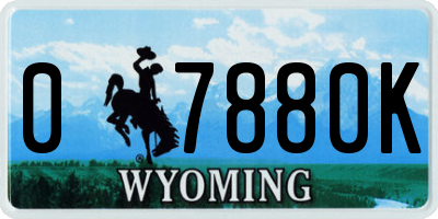 WY license plate 07880K