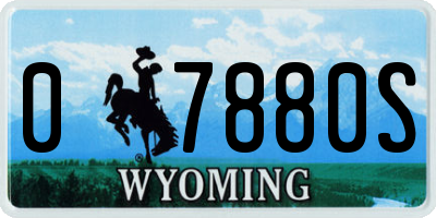 WY license plate 07880S