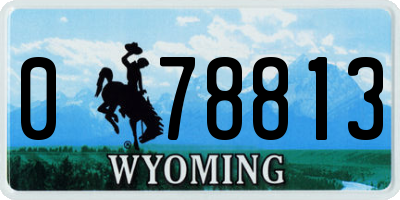 WY license plate 078813