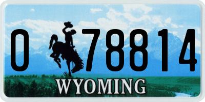 WY license plate 078814