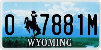 WY license plate 07881M