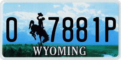 WY license plate 07881P