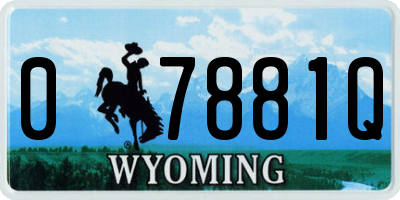 WY license plate 07881Q
