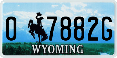 WY license plate 07882G