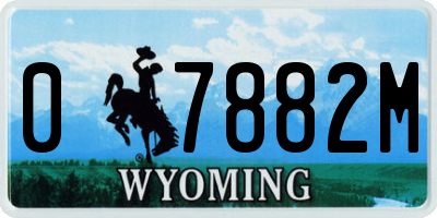 WY license plate 07882M