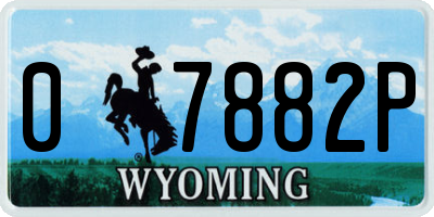 WY license plate 07882P