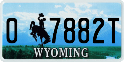 WY license plate 07882T