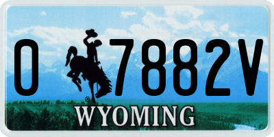 WY license plate 07882V