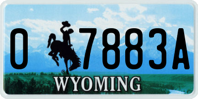 WY license plate 07883A