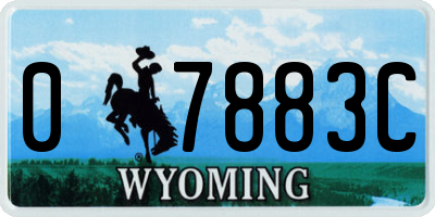 WY license plate 07883C
