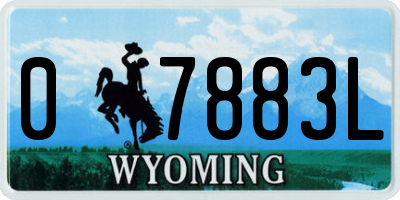 WY license plate 07883L