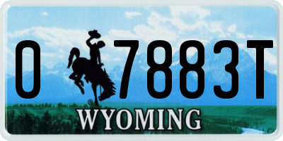 WY license plate 07883T