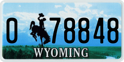 WY license plate 078848