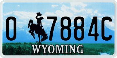 WY license plate 07884C