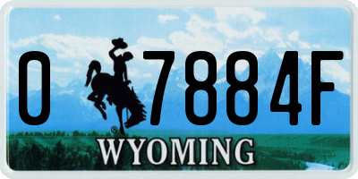 WY license plate 07884F