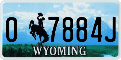 WY license plate 07884J