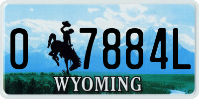 WY license plate 07884L
