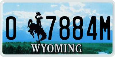 WY license plate 07884M