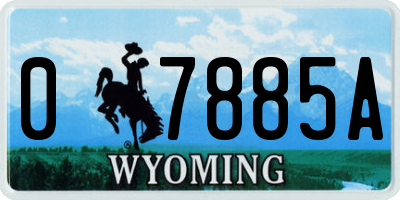 WY license plate 07885A