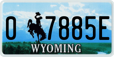 WY license plate 07885E