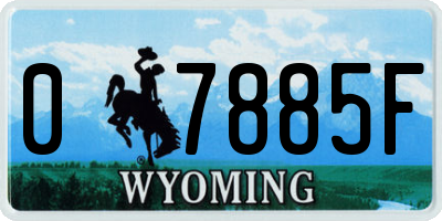 WY license plate 07885F