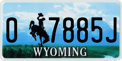 WY license plate 07885J