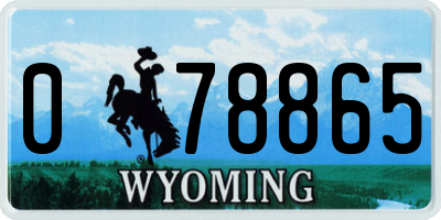 WY license plate 078865