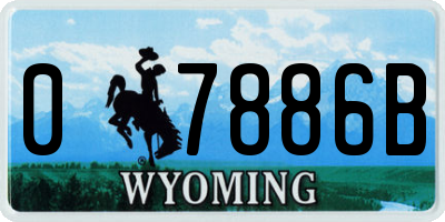 WY license plate 07886B