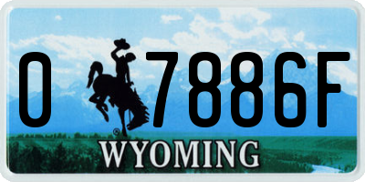 WY license plate 07886F