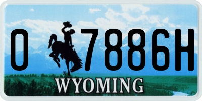 WY license plate 07886H