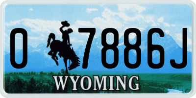WY license plate 07886J