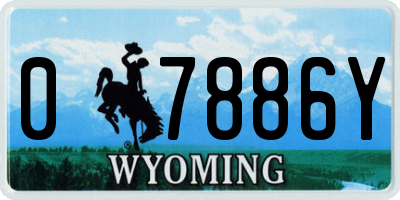 WY license plate 07886Y