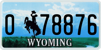 WY license plate 078876