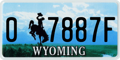 WY license plate 07887F