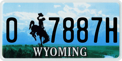 WY license plate 07887H