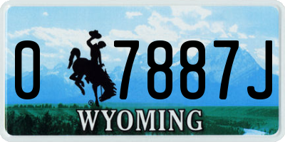 WY license plate 07887J