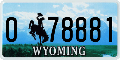 WY license plate 078881