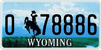 WY license plate 078886