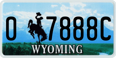 WY license plate 07888C