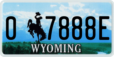 WY license plate 07888E