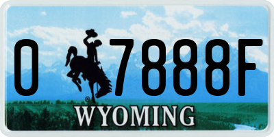WY license plate 07888F