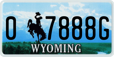 WY license plate 07888G
