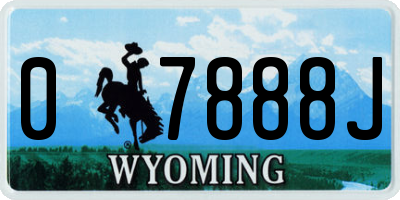 WY license plate 07888J