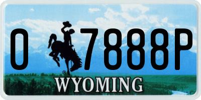 WY license plate 07888P