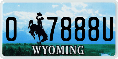 WY license plate 07888U