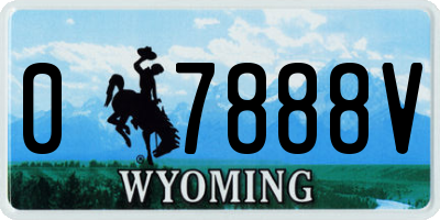 WY license plate 07888V