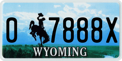 WY license plate 07888X