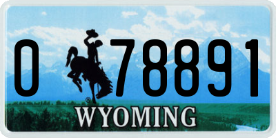 WY license plate 078891