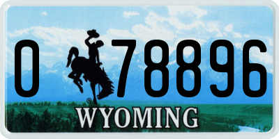 WY license plate 078896