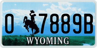 WY license plate 07889B